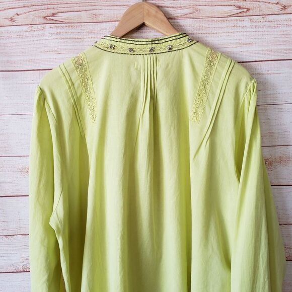 Pilcro Nayeli Beaded Embellished Western Style Cotton Shirt Blouse Size 3X - Picture 9 of 13